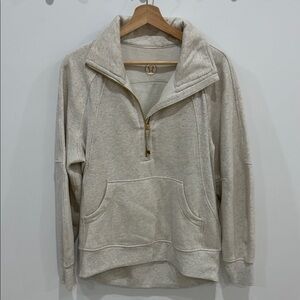 Lululemon Scuba Heathered Oatmeal half zip